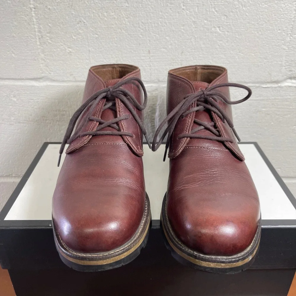 L L Bean Chukka Ankle Boots Burgundy Leather Lace up Men's‎ Size 11 M